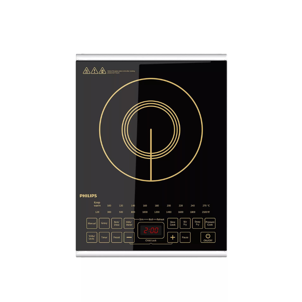 Redbox PHILIPS Viva Collection HD4938/01 2100-Watt Glass Induction Cooktop with Sensor Touch (Black)