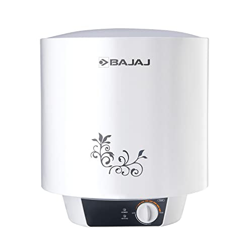 Bajaj Shield Series New Shakti 10L Storage Water Heater For Home|5-Star Rated Geyser|Multiple Safety System|Non-Stick Heating Element|20% More Hot Water*|For High Rise Buildings|4-Yr Warranty|White