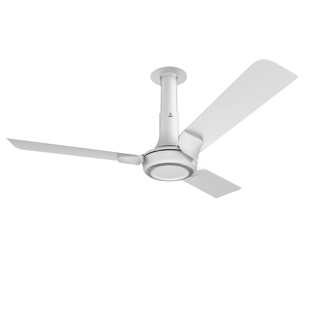 NNEX Glyde A60 1200 mm | BEE 2 Star Rated Premium Ceiling Fan | 20% Higher Air Thrust* | Airfluence™ Al Blades | Adjustable Downrod | 2-Yr Warranty | Cotton White