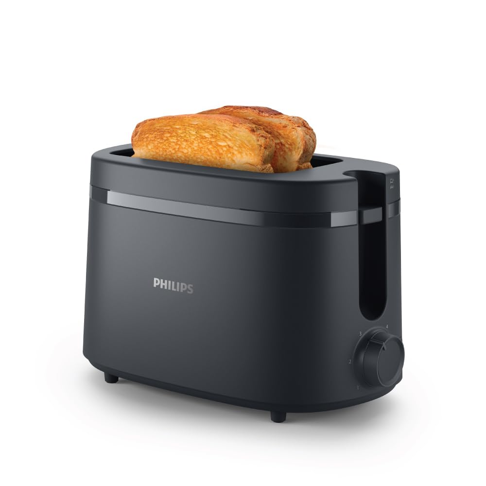 Philips HD2510/90 650W 2-Slice Toaster with Integrated Bun Rack, Charcoal Grey