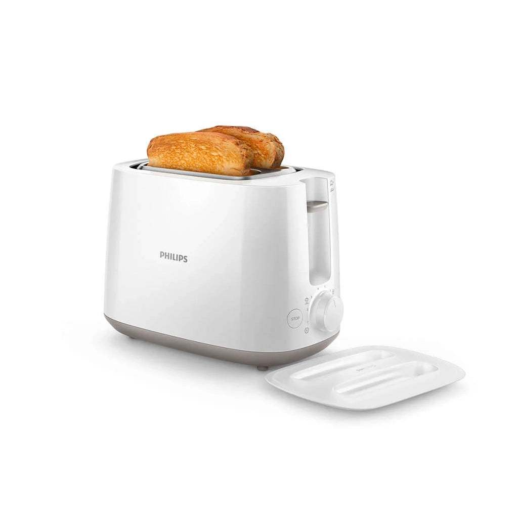 Philips Daily Collection HD2582/00 830-Watt 2-Slice Pop-up Toaster (White)