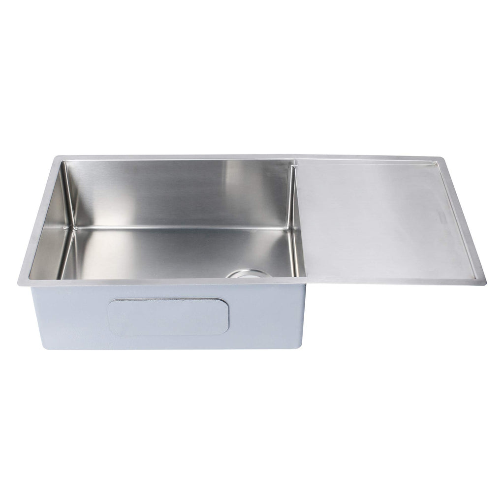 Faber Franke Stainless Steel Kitchen Sink, Single Bowl with Drain Board, Square Shape, 42 x 18 inches