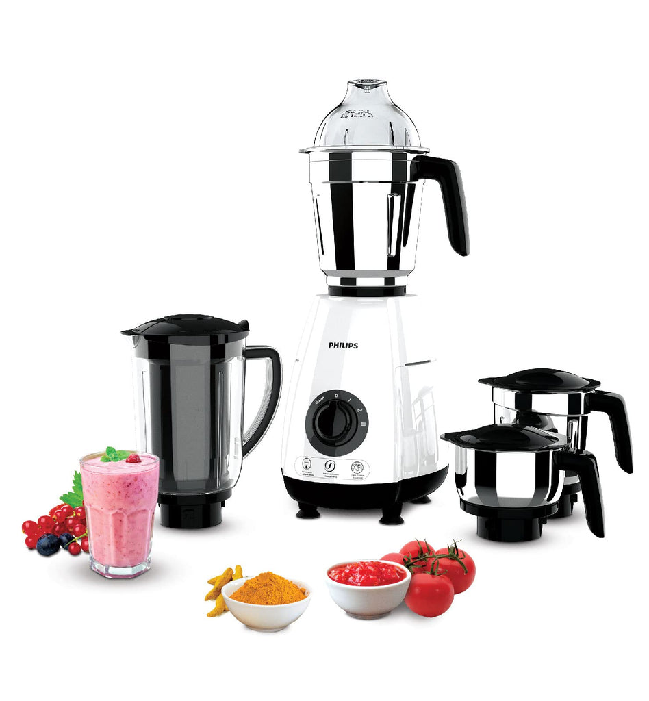 Philips HL7703/00 1000 Watt Mixer Grinder Copper Motor, 4 Jar with 5 Year Warranty on Motor