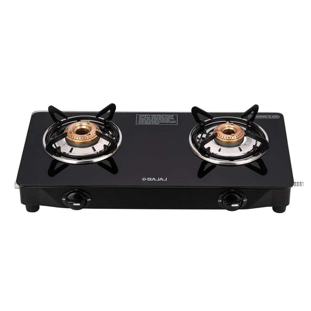 Buy Bajaj UCX 2B Burner Glass Top Gas Stove Powder Coated Black