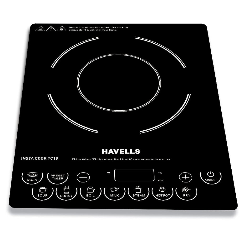 Havells Induction Cooktop Tc 18 1800 Watt (Crystal Glass, Black) (Ghcicdqk180)