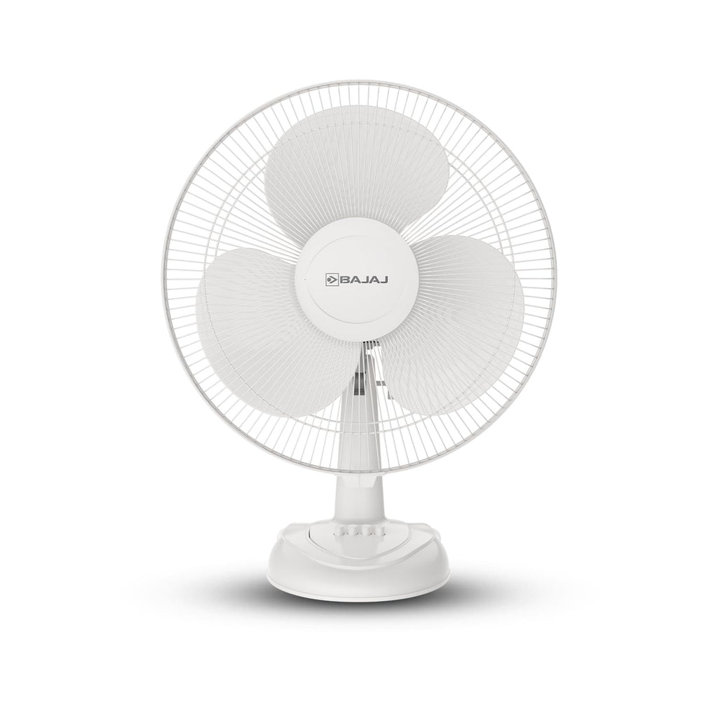 Bajaj Frore Neo Table Fan 400 MM | Table fans for Home & Office |Aerodynamically Balanced Blades| 100% CopperMotor| HighAir Delivery|3-Speed Control| 2-Yr Warranty White