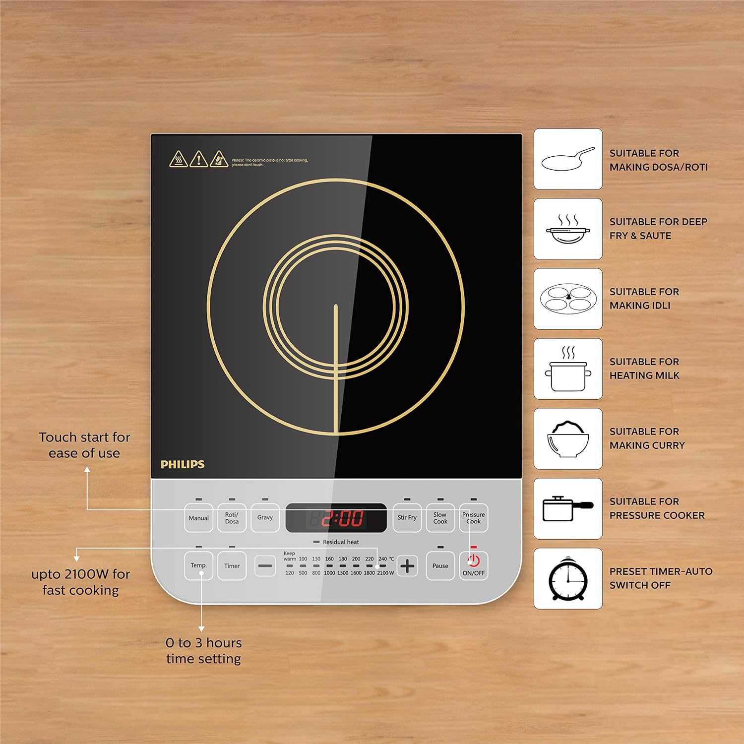 Redbox Philips Viva Collection HD4928/01 2100Watt Induction Cooktop