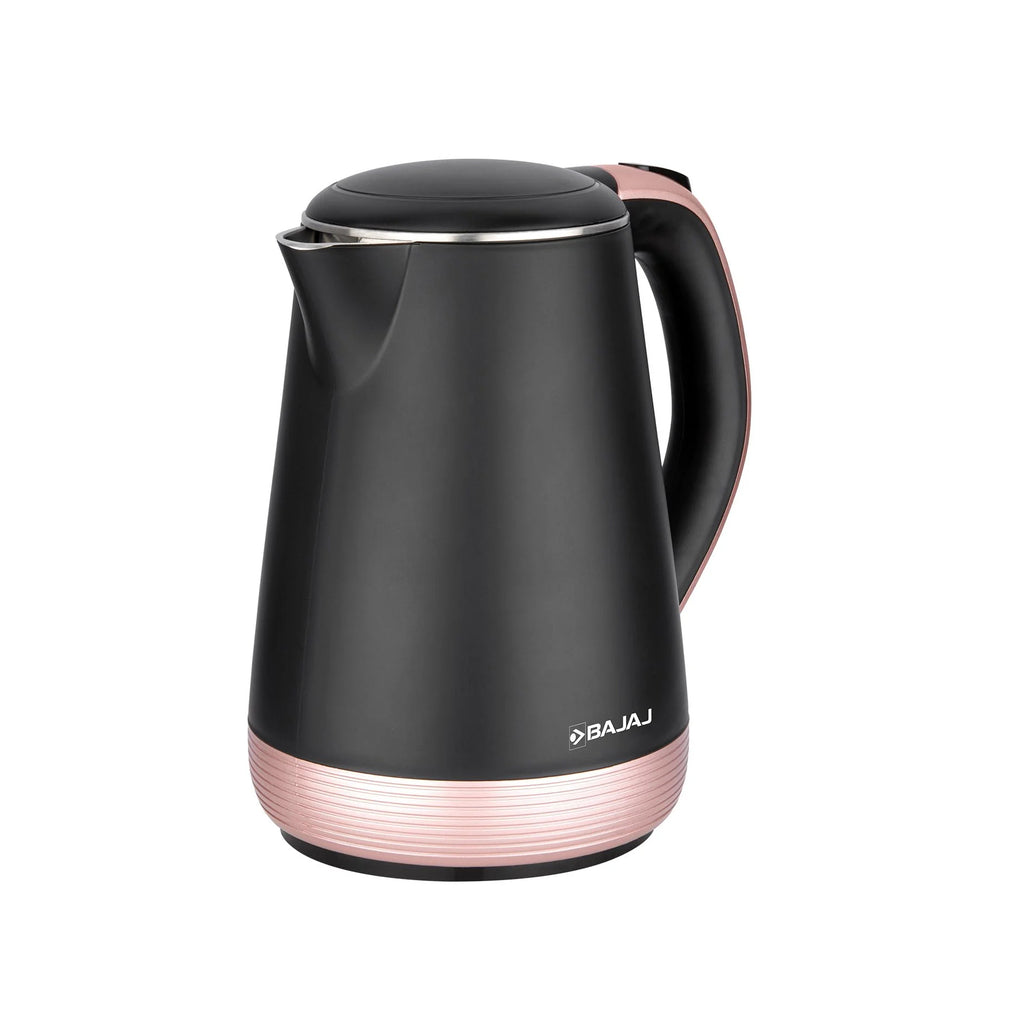 Bajaj KTP 1.7 Litre Electric Kettle | Concealed Element Stainless Steel 304 Food Grade Inner Body | Auto Shut-Off Dry Boil Mechanism | 2 Years Warranty | Double Wall/Gold