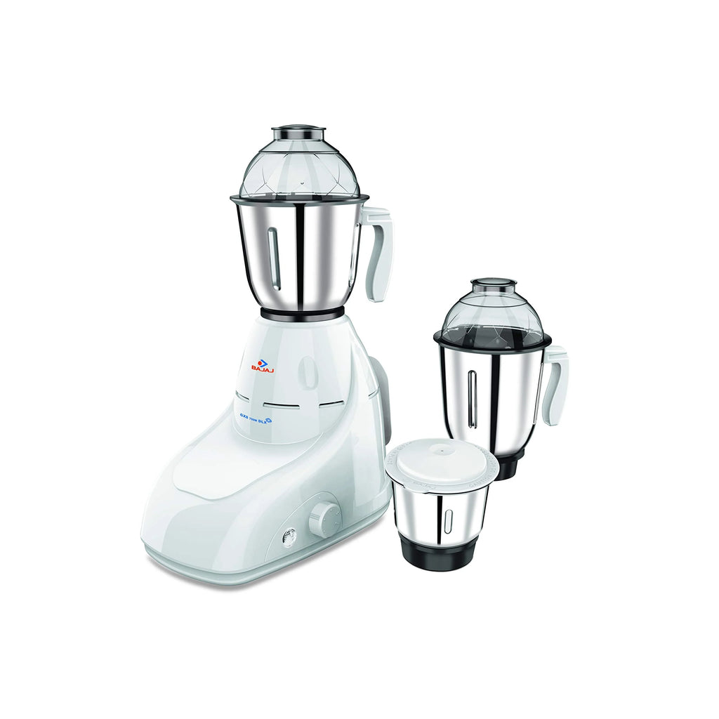 Bajaj GX 8 750 watts DLX 750W Mixer Grinder with 3 Jars, White | Plastic