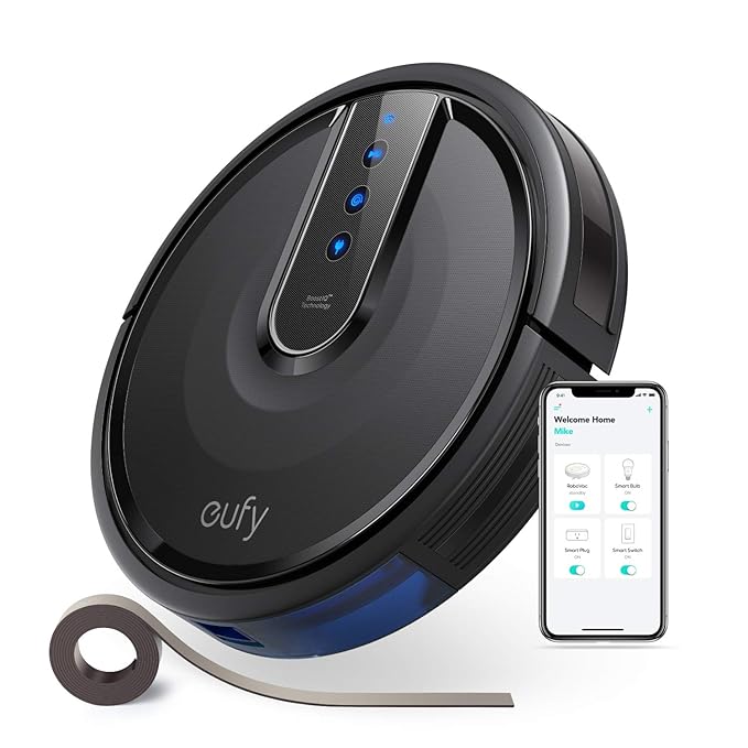 Eufy by Anker, BoostIQ RoboVac 35C, Robot Vacuum Cleaner, Wi-Fi, Upgraded, Super-Thin, 1500Pa Strong Suction, Touch-Control Panel, 6ft Boundary Strips, Cleans Hard Floors to Medium-Pile Carpets